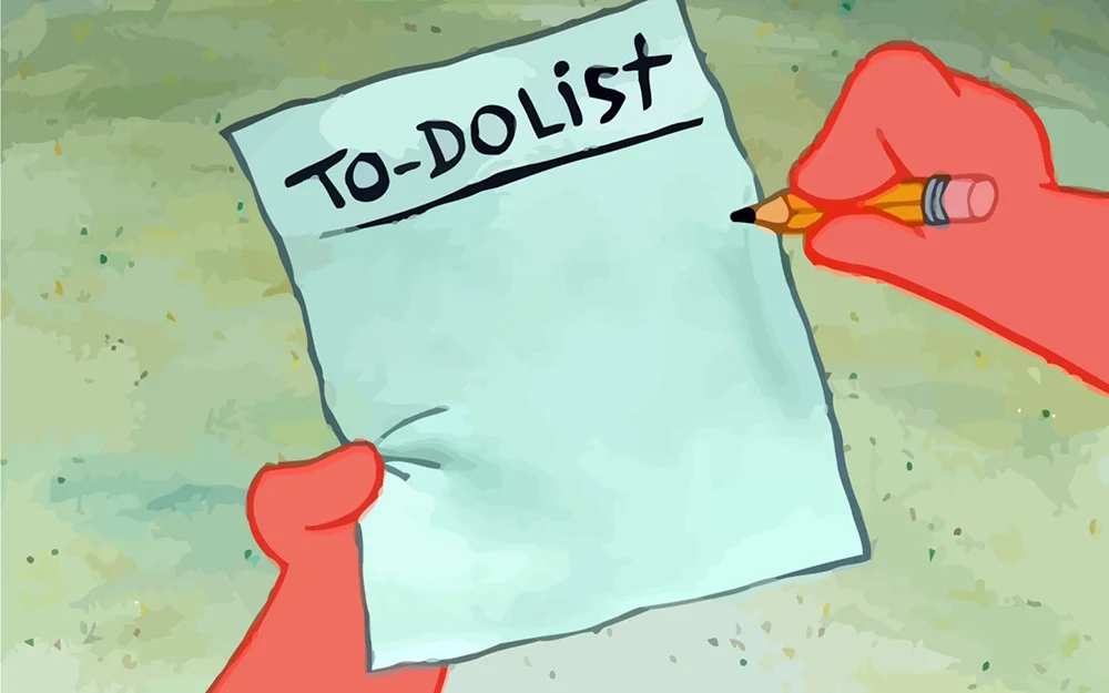 Patrick to do list actually blank