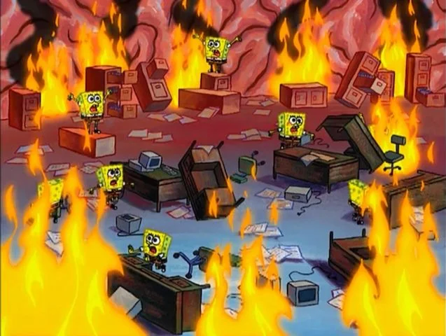 Spongebob fire
