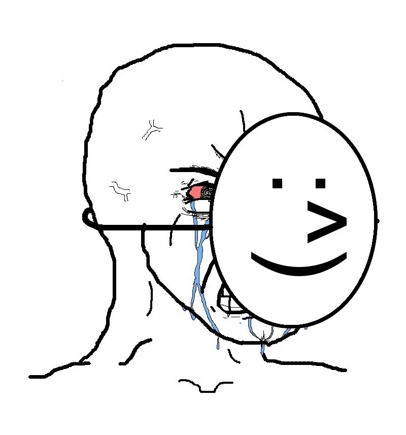 Pretending To Be Happy, Hiding Crying Behind A Mask
