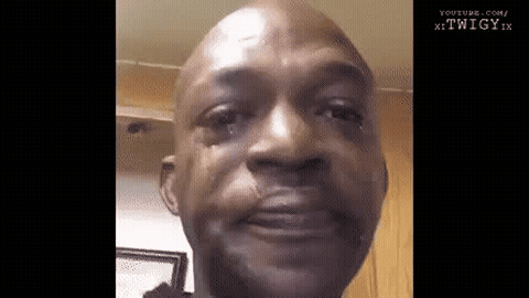 Black man crying